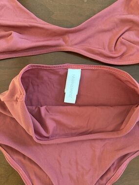 Zimmermann Ribbed Two-Piece Swim Set in Rose